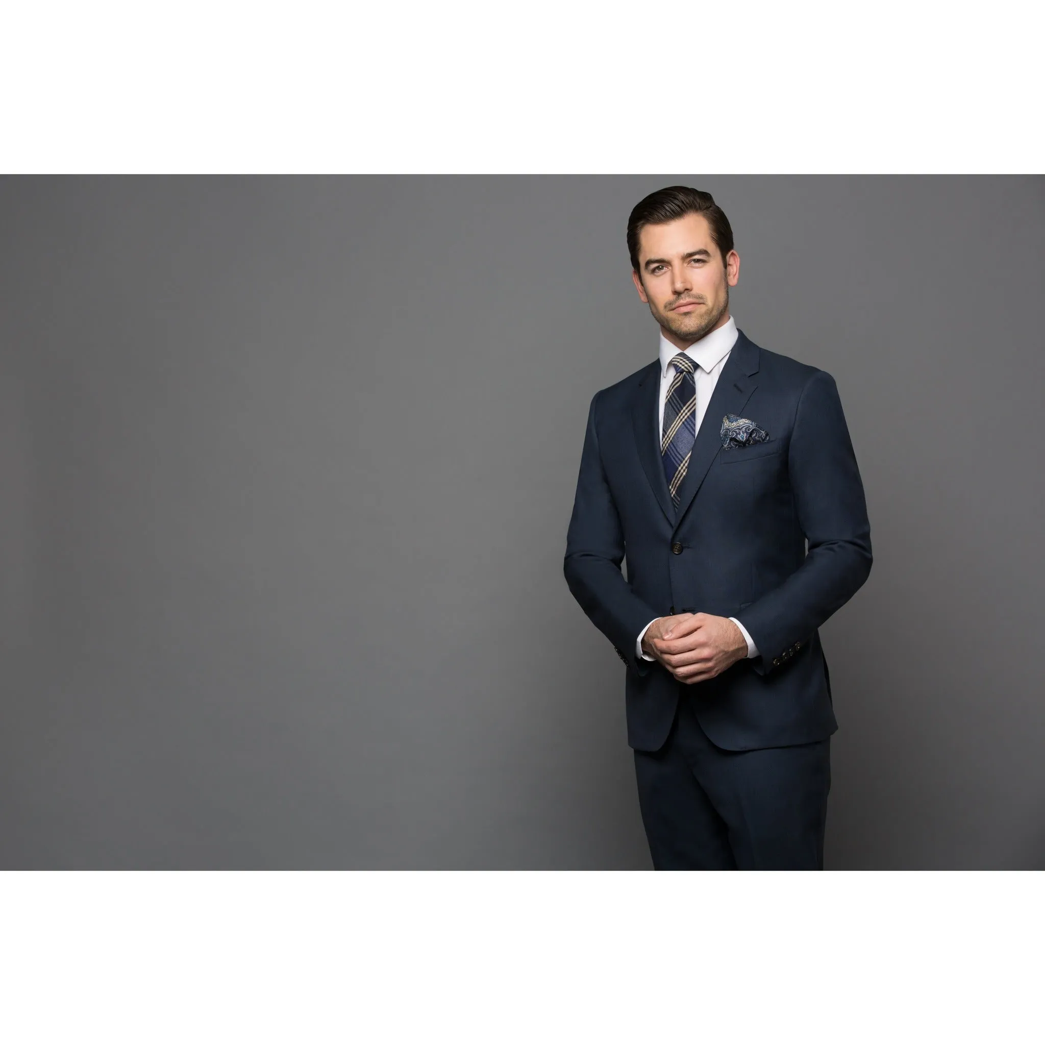 Chelsea Navy Sharkskin 2-Piece Suit