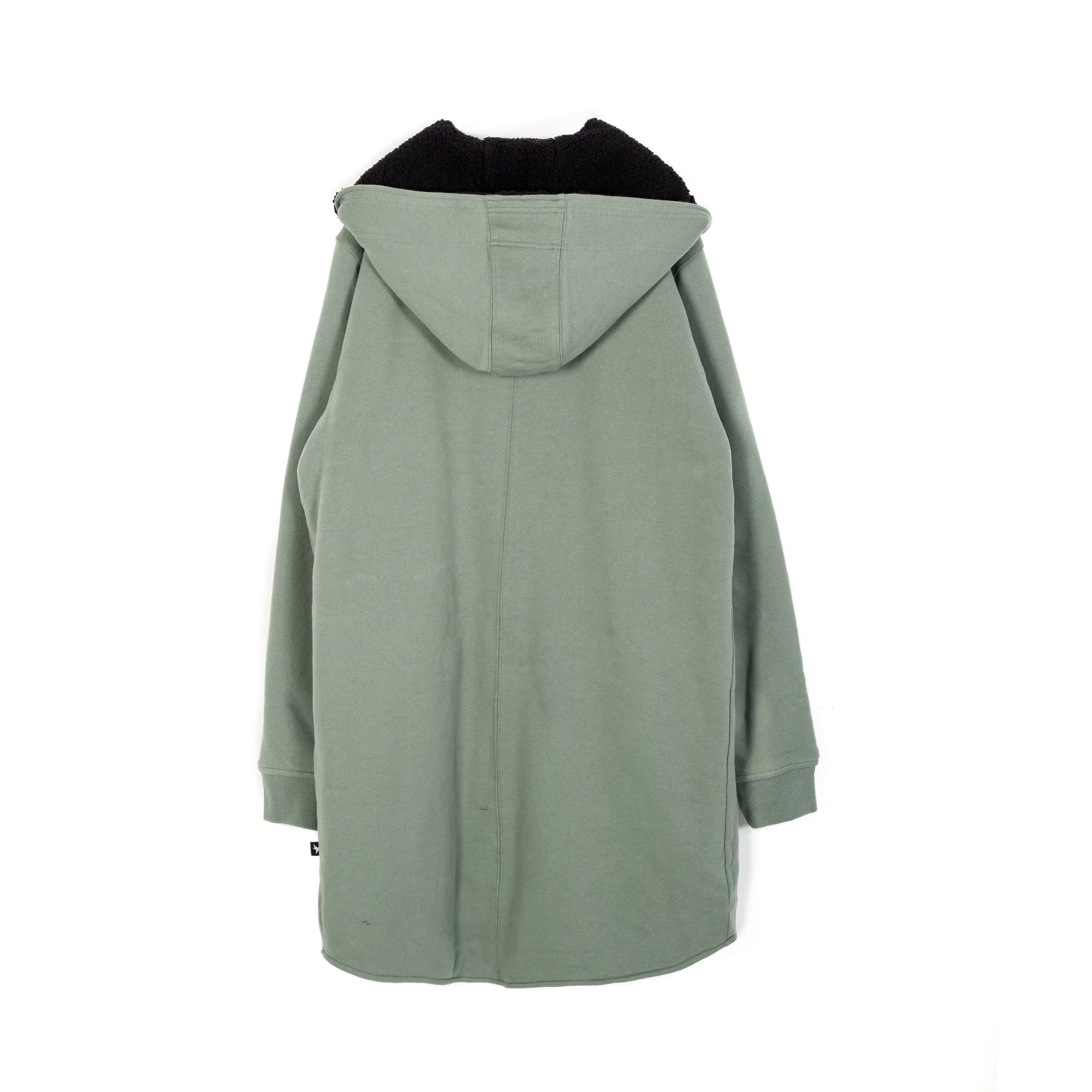 Konus Men's Sherpa Lined Long Hoodie in Olive