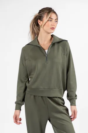Let's Just Stay Green Quarter Zip Knit Pullover FINAL SALE