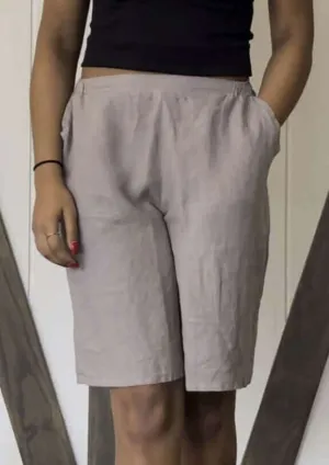 Linen Collection Khaki Grey Walking Shorts Made in USA