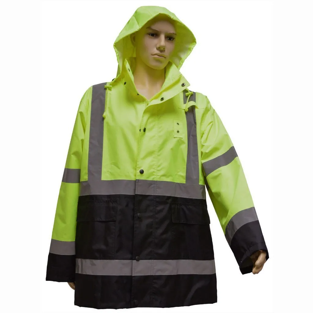 Petra Roc LBRJK-C3 Class 3 Lime/Black Two Tone Waterproof Rain Jacket