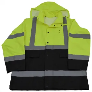 Petra Roc LBRJK-C3 Class 3 Lime/Black Two Tone Waterproof Rain Jacket