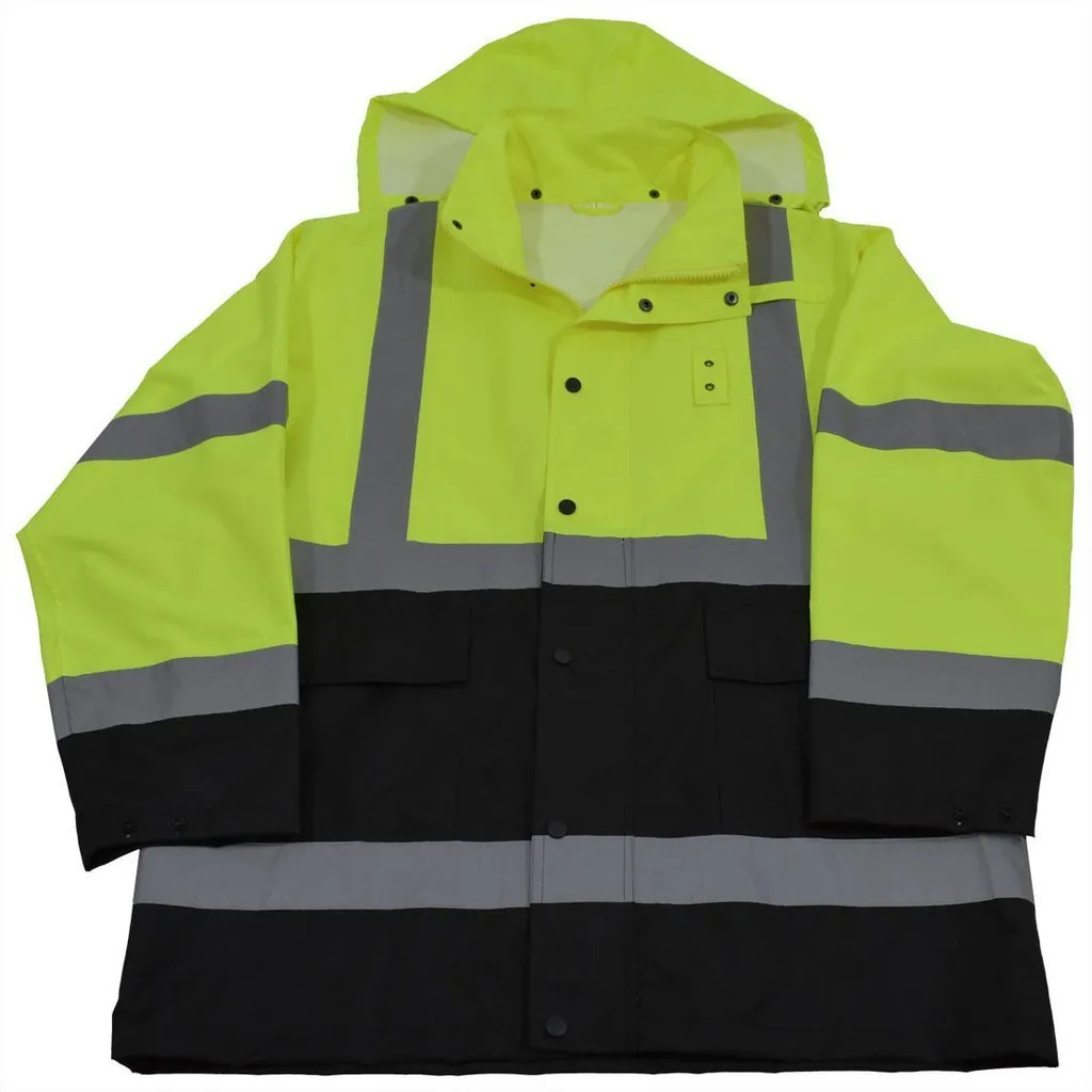 Petra Roc LBRJK-C3 Class 3 Lime/Black Two Tone Waterproof Rain Jacket