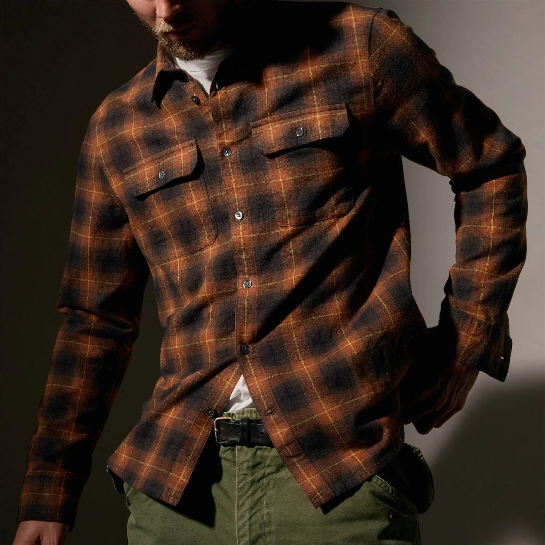 Plaid Flannel Shirt - Amber Plaid