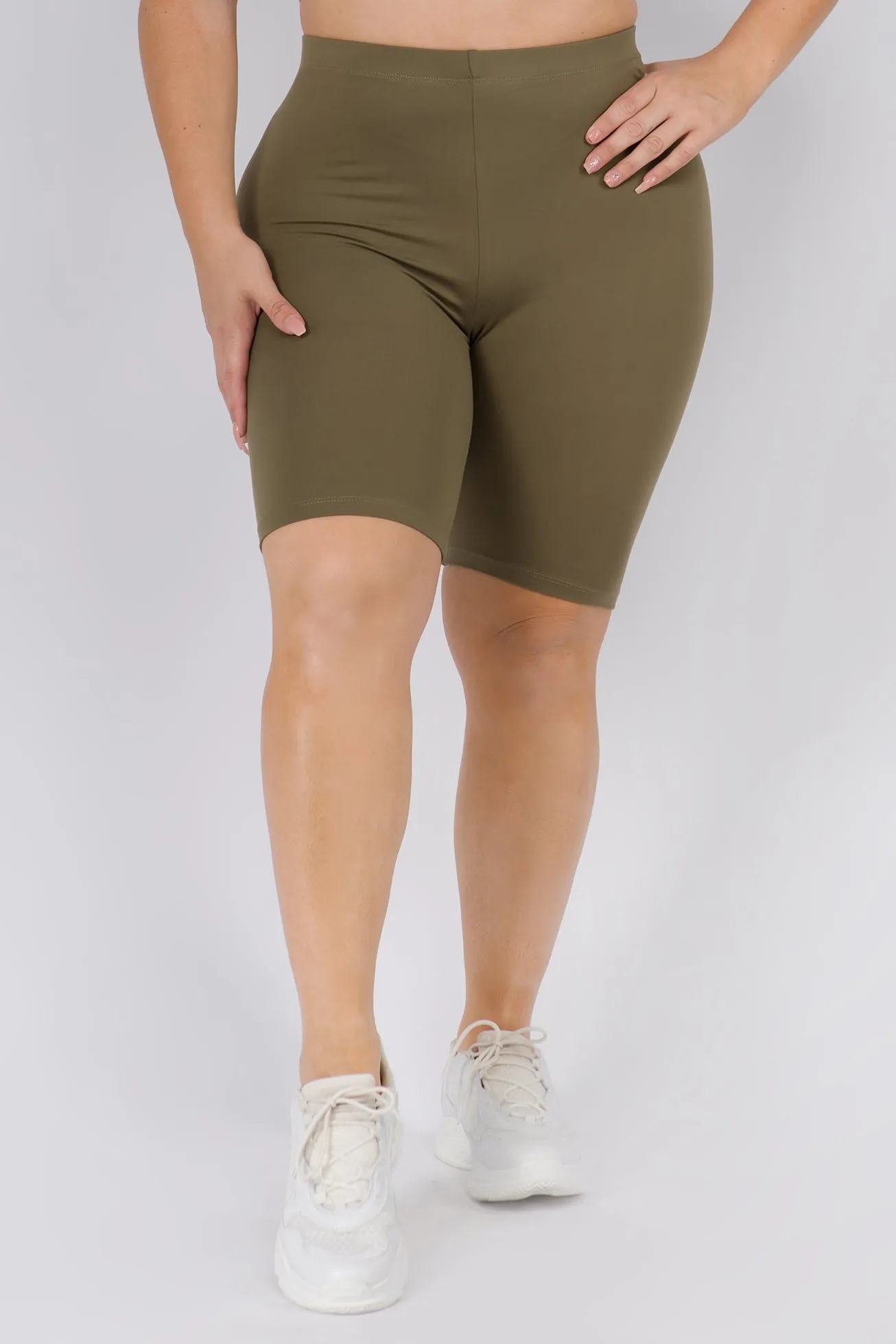 Plus Size Ultra Soft High Waisted Biker Shorts