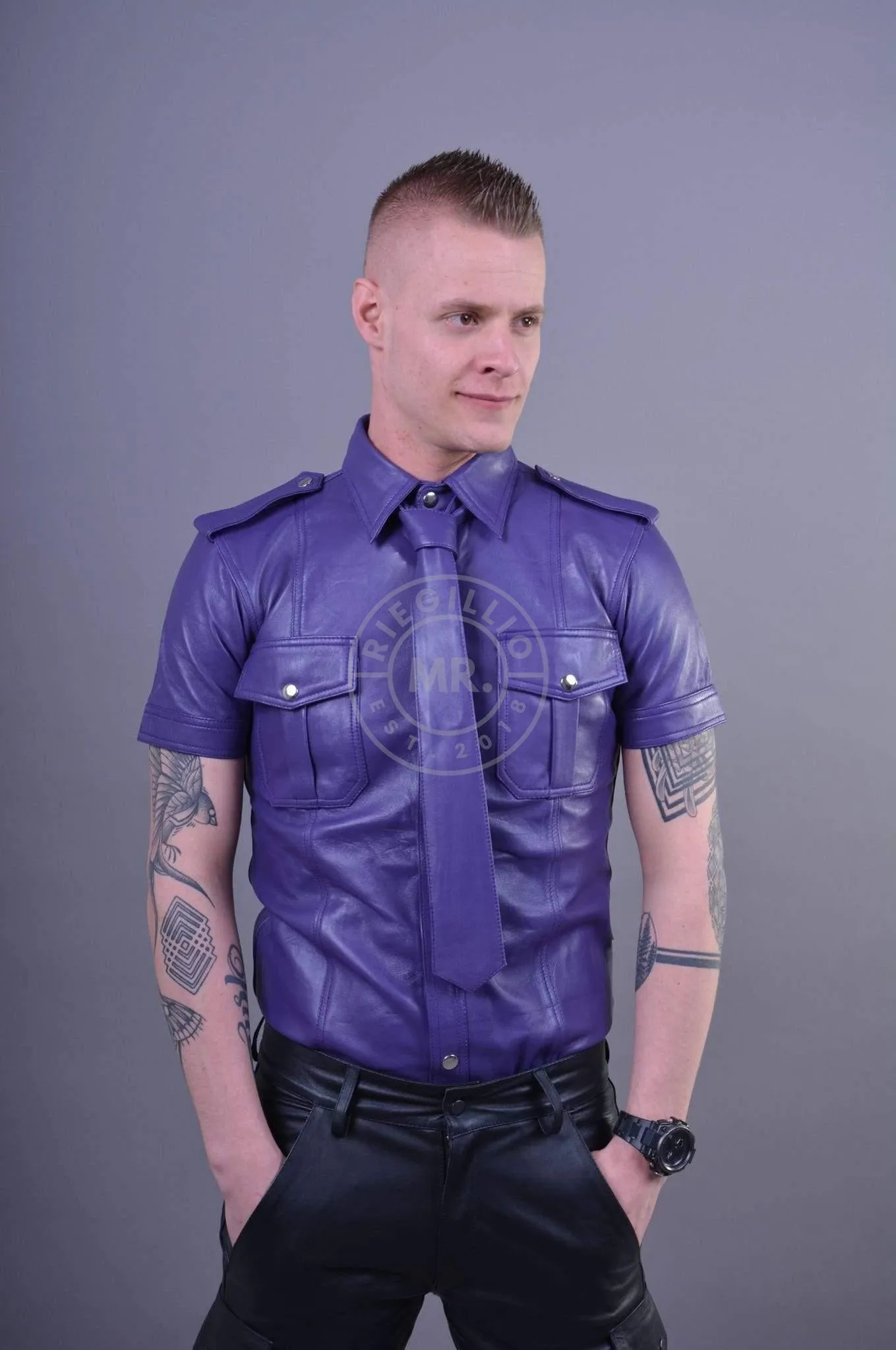 Purple Leather Shirt