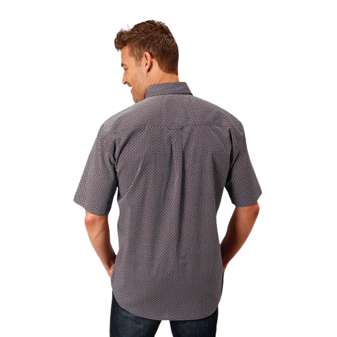 Roper Men's Classic Geo Blue Shirt